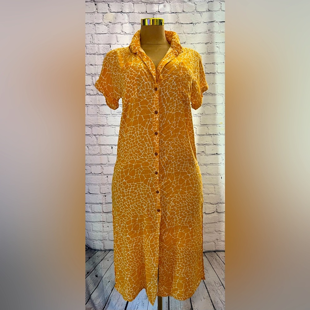 Size Large. Orange and white dress